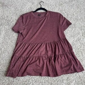 SHEIN Burgundy Flowy Blouse